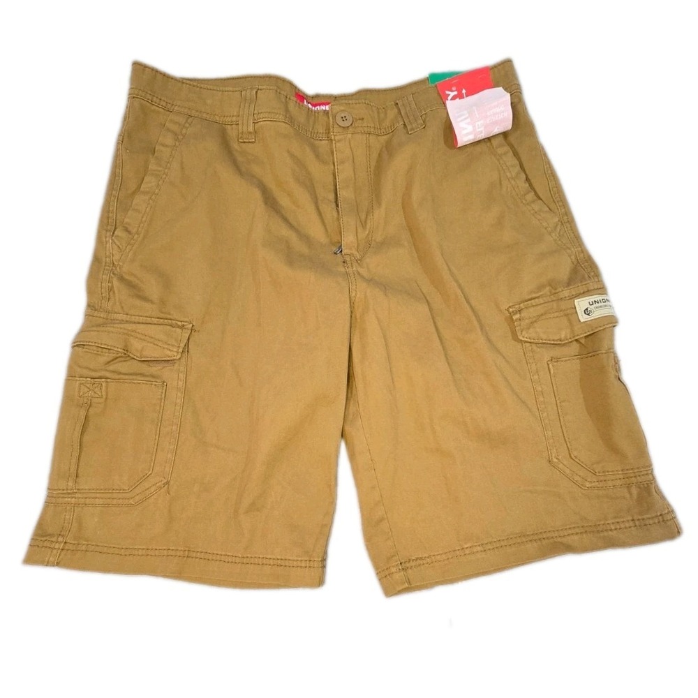 UNIONBAY Mens Flex Waist Cargo Shorts Size 38 NWT Chestnut Canvas Casual Work